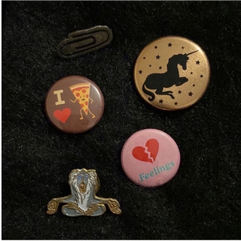 Pizza pin feelings pin lion king pin safety pin pin
